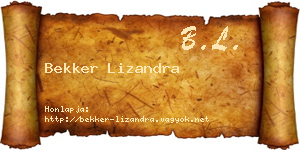 Bekker Lizandra névjegykártya